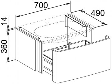 Тумба под раковину (950х500х360) Keuco Elegance New 31650363600